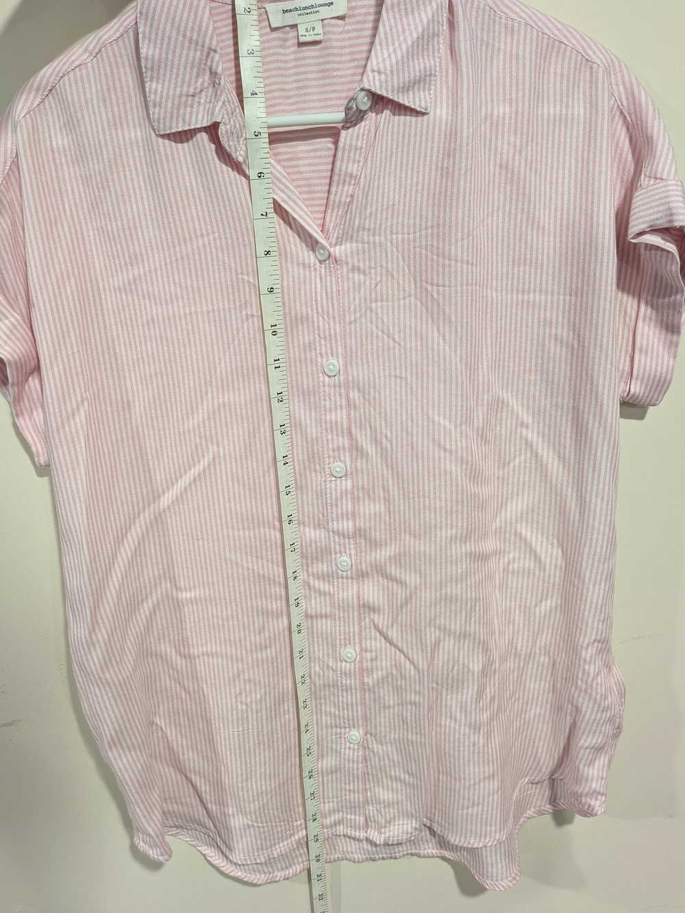 beachlunchlounge Pink and White Striped Button-Up Shirt - Picture 5 of 6